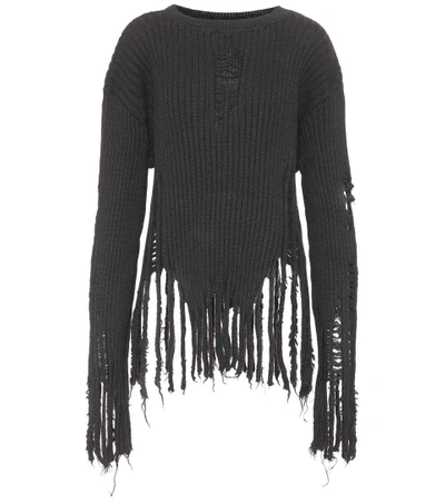 Shop Balmain Wool Sweater In Black