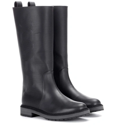 Shop Fendi Rubber Rain Boots In Black