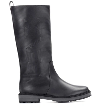 Shop Fendi Rubber Rain Boots In Black