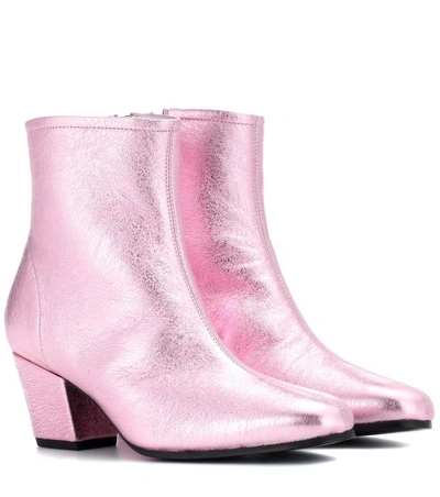Shop Alexa Chung Leather Ankle Boots In Pink