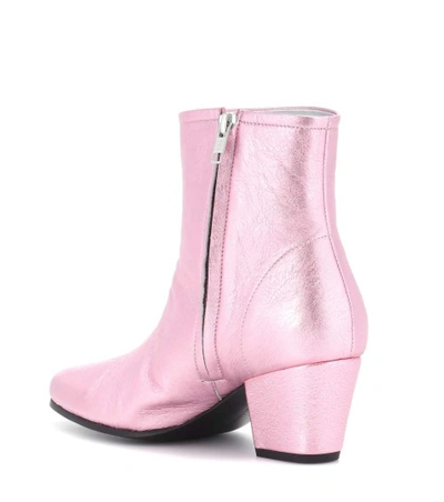 Shop Alexa Chung Leather Ankle Boots In Pink
