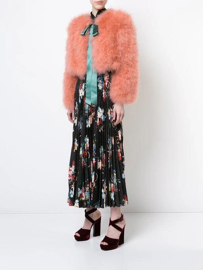 Shop Erdem Floral-print Pleated Skirt