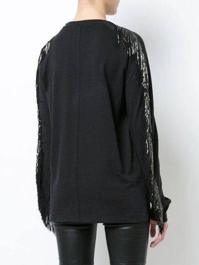 Shop Baja East Embellished Sleeve Sweatshirt - Black