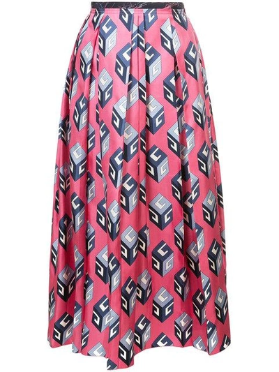 Shop Gucci Printed Pleated Skirt