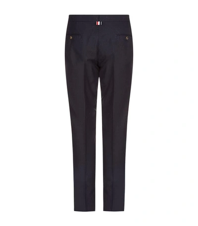 Shop Thom Browne Low-rise Navy Trousers