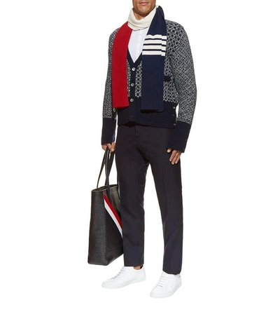 Shop Thom Browne Low-rise Navy Trousers
