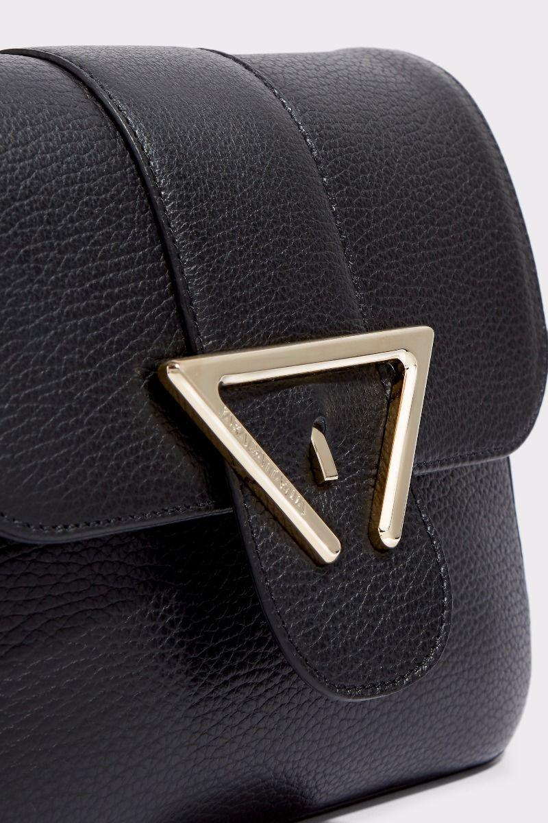 Sara Battaglia Lucy Textured-leather Shoulder Bag In Black | ModeSens