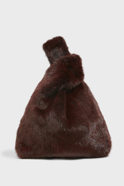 Simonetta Ravizza Brown Minks Fur Handle Bag