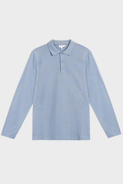 Shop Sunspel Textured Cotton Polo Shirt