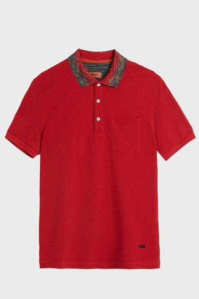 Shop Missoni Space Dye Cotton Polo Shirt In Red