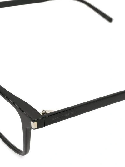 Shop Saint Laurent Eyewear Square Frame Sunglasses - Black