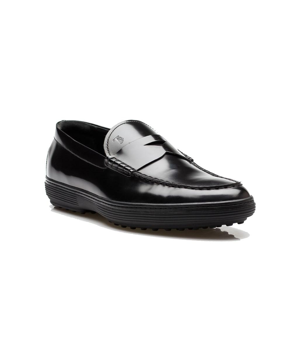 mens black leather loafer shoes