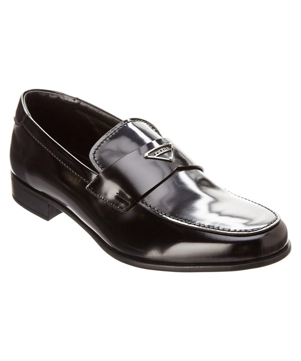mens black leather loafer shoes