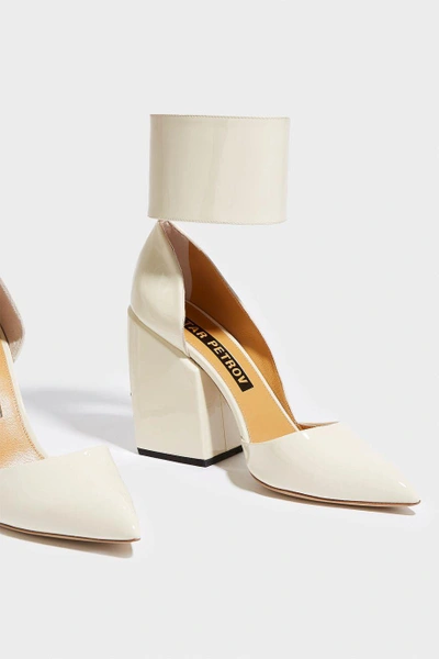 Shop Petar Petrov Sally Patent-leather Pumps In Off-white