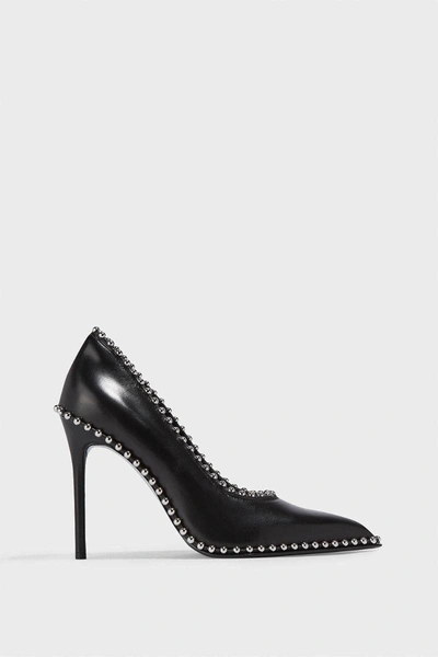 Shop Alexander Wang Rie Ball Chain-trimmed Leather Pumps In Black