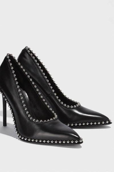 Shop Alexander Wang Rie Ball Chain-trimmed Leather Pumps In Black