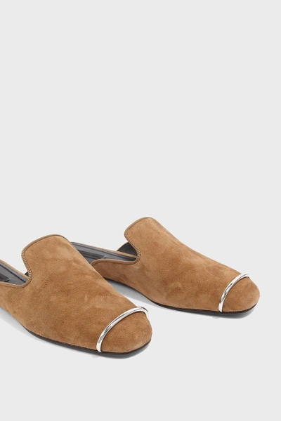 Shop Alexander Wang Jaelle Suede Slides In Brown