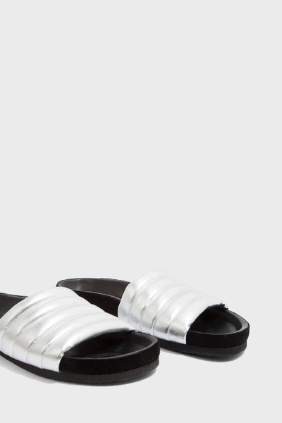 Shop Isabel Marant Hellea Slide Sandals In Metallic