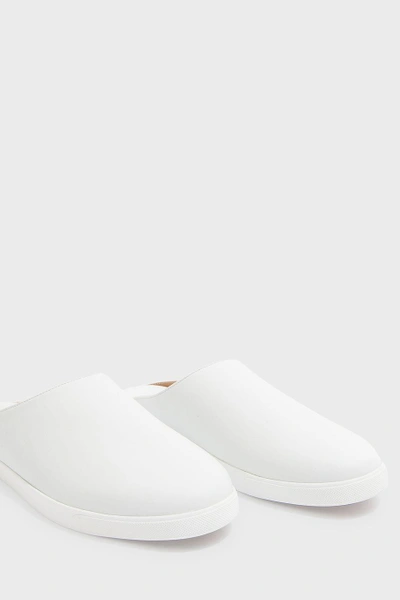 The Row Eric Leather Slipper Shoes In White