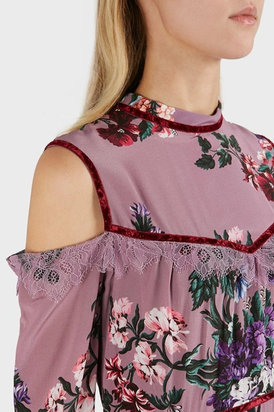 Shop Erdem Sabine Floral Print Silk Gown