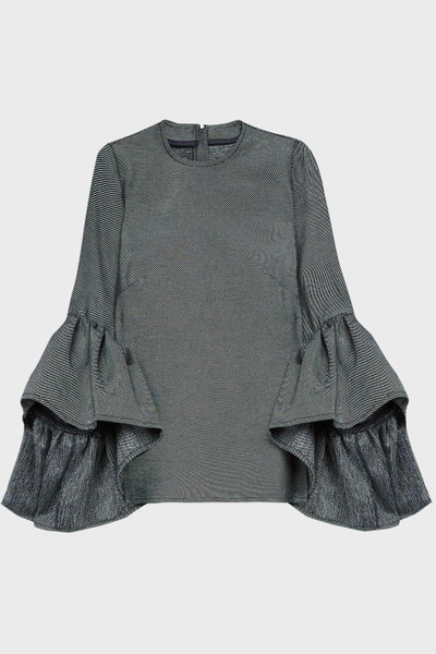 Shop Marques' Almeida Ruffled Denim Top