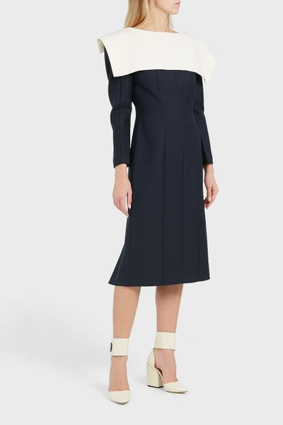 Shop Jacquemus V-shaped Back Wool-blend Midi Dress