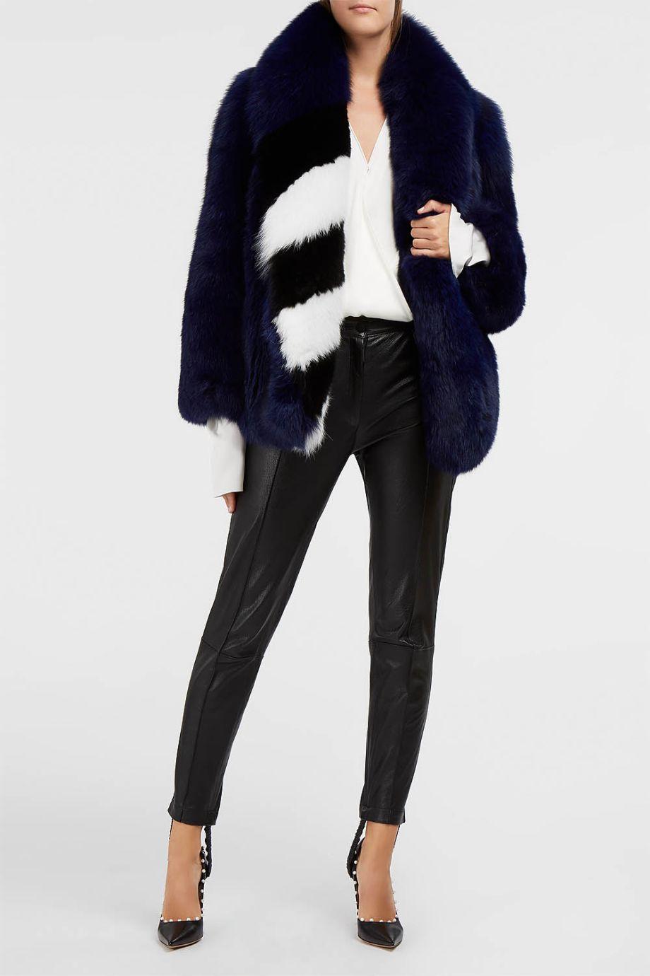off white fur coat