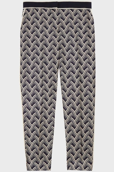 Shop Victoria Victoria Beckham Printed Silk-twill Trousers