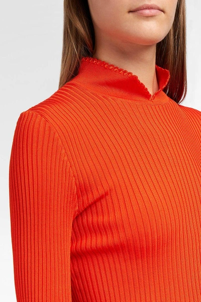 Shop Ganni Romilly Ribbed-knit Top