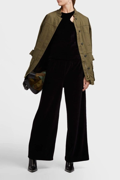 Shop Alexander Wang T Velour Wide-leg Trousers