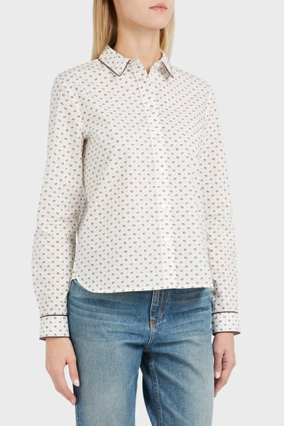 Ganni Bijou Polka-dot Cotton Shirt | ModeSens
