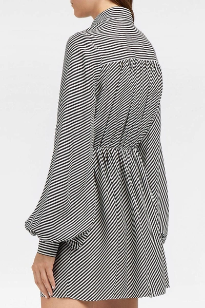 Shop Magda Butrym Zamora Striped Silk Shirt Dress