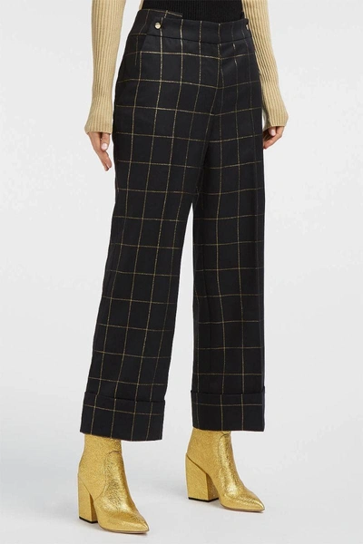 Shop Petar Petrov Hattie Checked Wool-twill Trousers