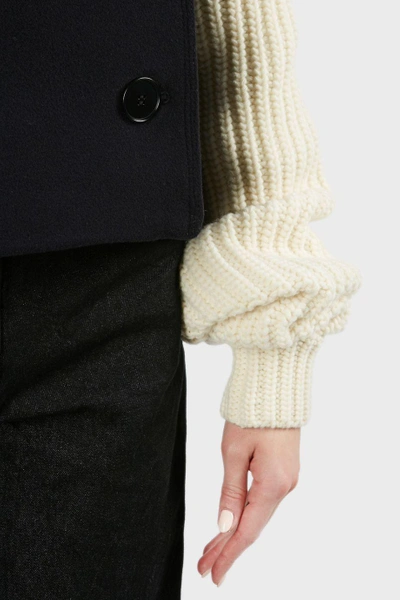 Shop Jw Anderson Chunky Knit Sleeve Coat