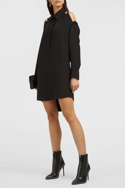 Shop Alexander Wang Button-embellished Silk Crepe De Chine Tunic