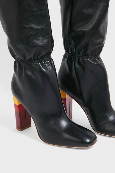 Shop Malone Souliers X Roksanda Leather Over-the-knee Boots In Black