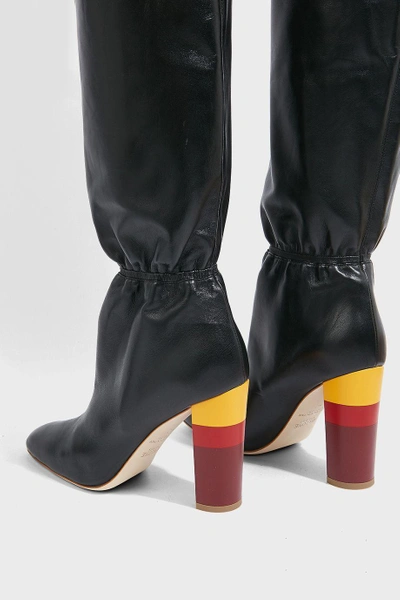 Shop Malone Souliers X Roksanda Leather Over-the-knee Boots In Black