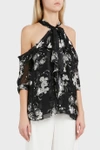 ERDEM Elin Floral Print Silk Top