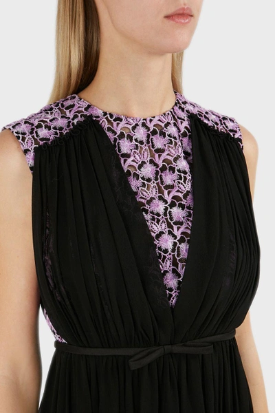 Shop Giambattista Valli Lace V-neck Silk Dress