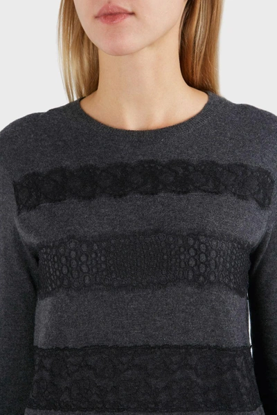 Shop Giambattista Valli Lace Detail Cashmere Knit Top