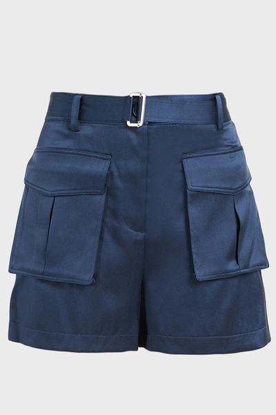 Shop Theory Safari High-waisted Satin Shorts