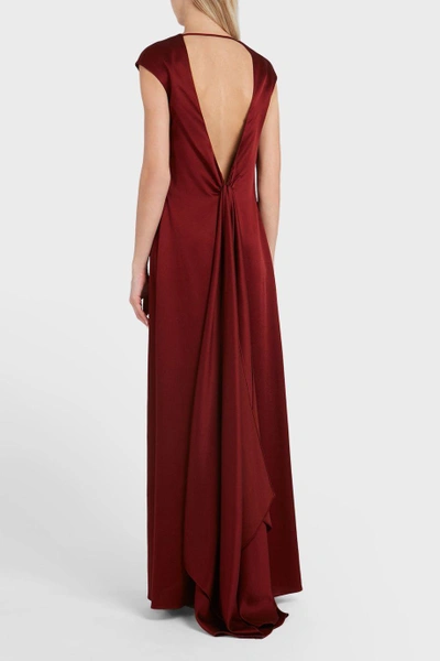 Shop Rosetta Getty Drape Back Wool-blend Gown