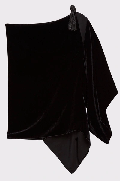 Shop Roland Mouret Chilton One-shoulder Velvet Top In Black