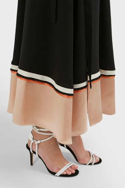 Shop Roksanda Leif Contrast Trim Silk-blend Skirt