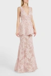 MARCHESA COUTURE Peplum Lace Gown