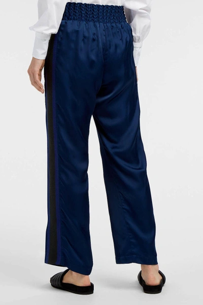 Shop Maggie Marilyn Satin-twill Track Pants In Navy
