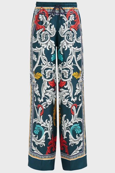 Shop Mary Katrantzou Tarot Printed Silk Trousers