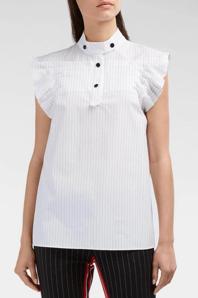 Shop Marco De Vincenzo Pleated Pinstriped Cotton Shirt