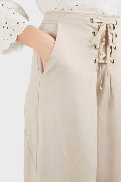 Shop Ulla Johnson Rix Lace Up Linen-blend Trousers