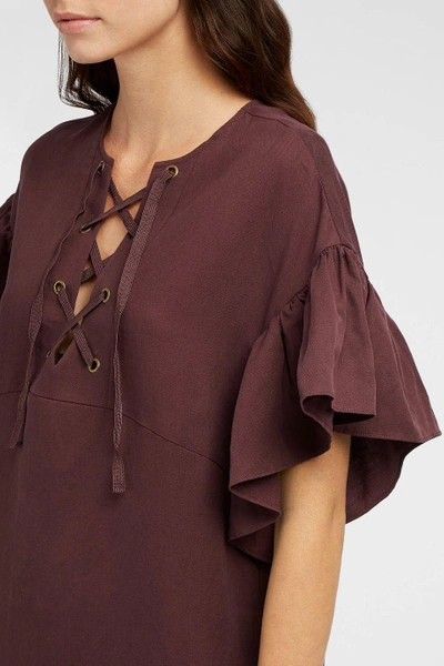 Shop Ulla Johnson Marianne Ruffled Sleeve Cotton-blend Dress